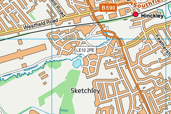 LE10 2PE map - OS VectorMap District (Ordnance Survey)