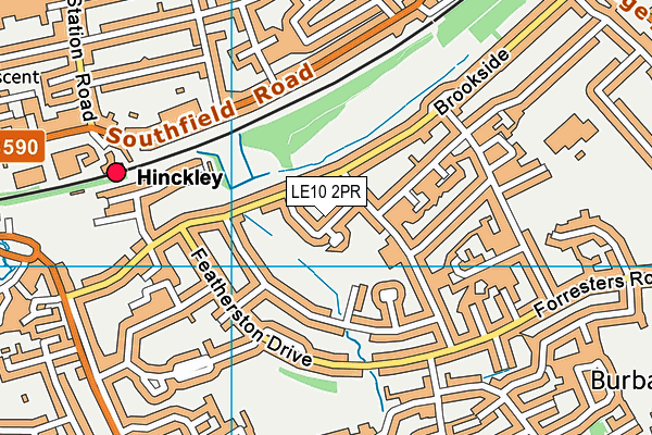 LE10 2PR map - OS VectorMap District (Ordnance Survey)