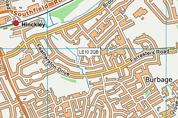 LE10 2QB map - OS VectorMap District (Ordnance Survey)