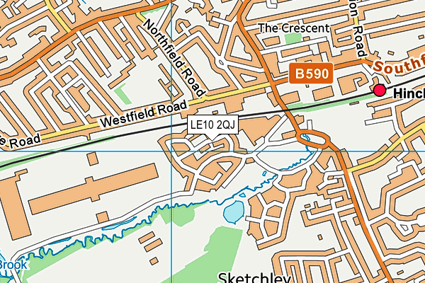 LE10 2QJ map - OS VectorMap District (Ordnance Survey)