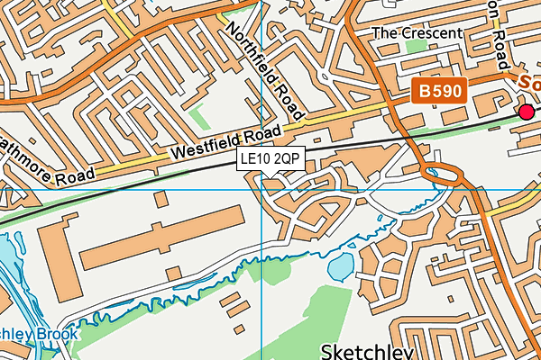 LE10 2QP map - OS VectorMap District (Ordnance Survey)