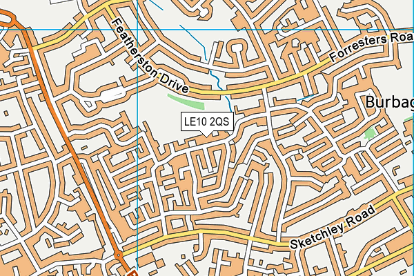 LE10 2QS map - OS VectorMap District (Ordnance Survey)