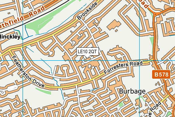 LE10 2QT map - OS VectorMap District (Ordnance Survey)