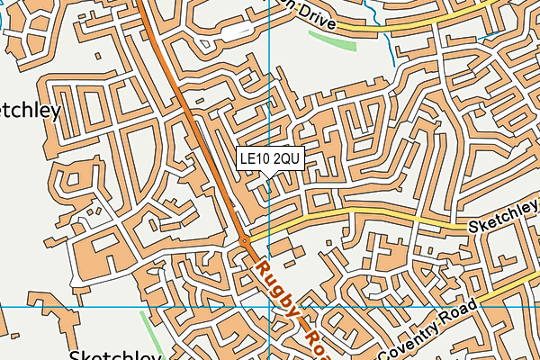LE10 2QU map - OS VectorMap District (Ordnance Survey)