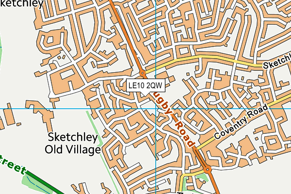 LE10 2QW map - OS VectorMap District (Ordnance Survey)