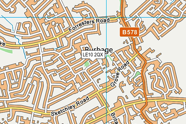 LE10 2QX map - OS VectorMap District (Ordnance Survey)