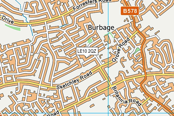 LE10 2QZ map - OS VectorMap District (Ordnance Survey)
