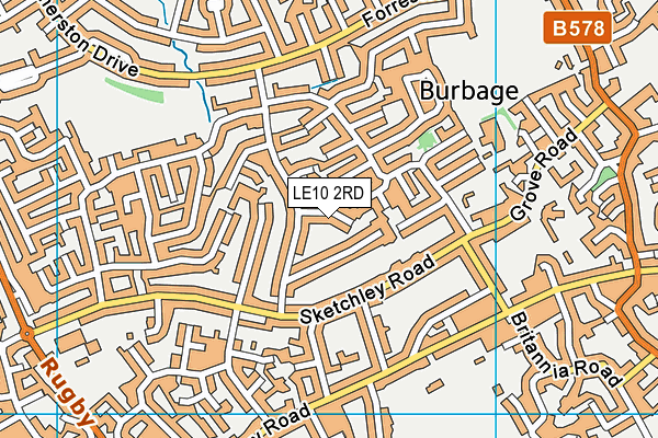 LE10 2RD map - OS VectorMap District (Ordnance Survey)