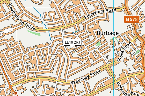 LE10 2RJ map - OS VectorMap District (Ordnance Survey)