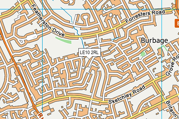 LE10 2RL map - OS VectorMap District (Ordnance Survey)