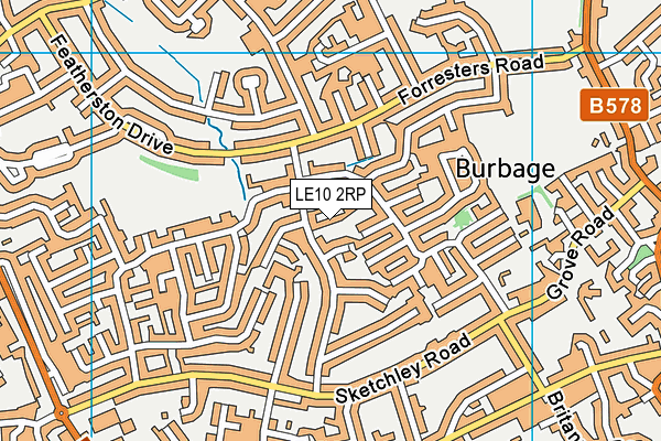 LE10 2RP map - OS VectorMap District (Ordnance Survey)