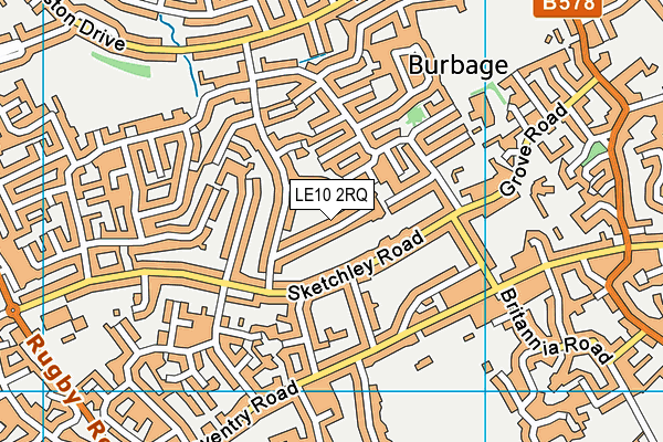 LE10 2RQ map - OS VectorMap District (Ordnance Survey)