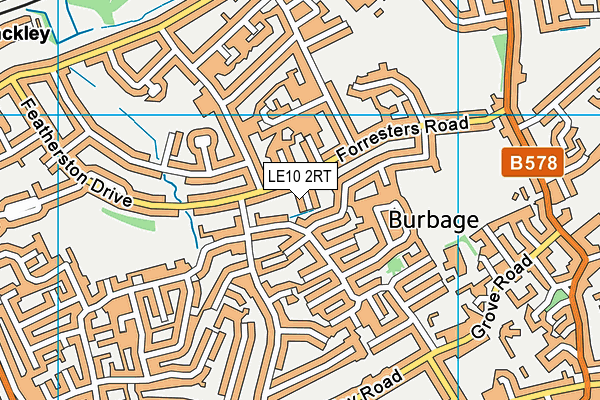 LE10 2RT map - OS VectorMap District (Ordnance Survey)