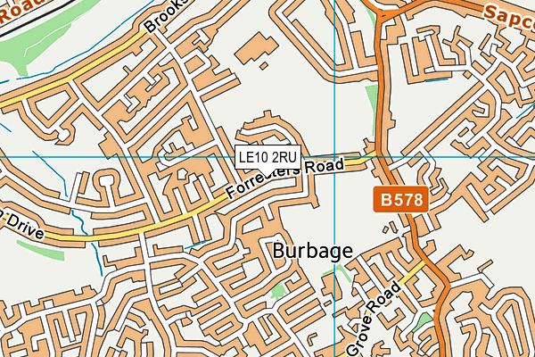 LE10 2RU map - OS VectorMap District (Ordnance Survey)