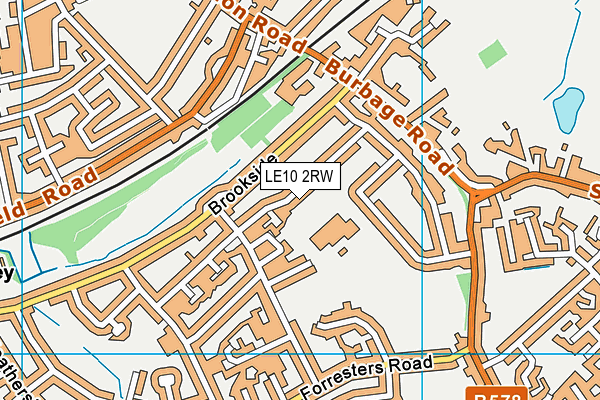 LE10 2RW map - OS VectorMap District (Ordnance Survey)