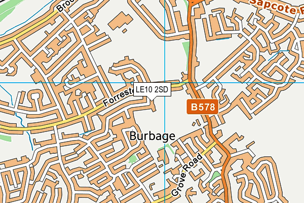 LE10 2SD map - OS VectorMap District (Ordnance Survey)
