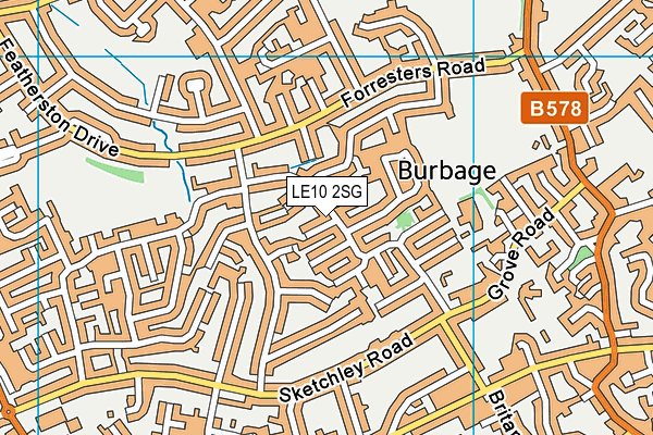 LE10 2SG map - OS VectorMap District (Ordnance Survey)