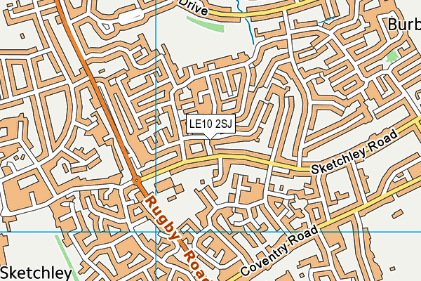 LE10 2SJ map - OS VectorMap District (Ordnance Survey)