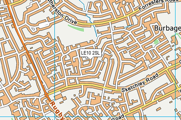 LE10 2SL map - OS VectorMap District (Ordnance Survey)