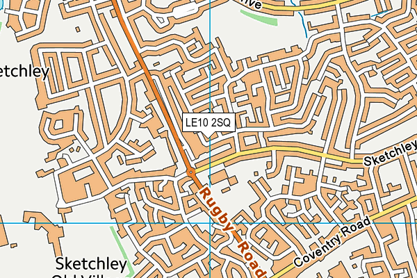 LE10 2SQ map - OS VectorMap District (Ordnance Survey)