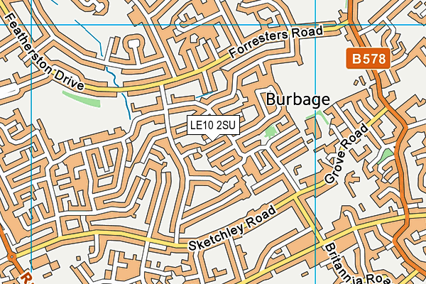 LE10 2SU map - OS VectorMap District (Ordnance Survey)