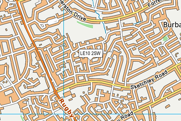 LE10 2SW map - OS VectorMap District (Ordnance Survey)