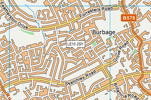 LE10 2SY map - OS VectorMap District (Ordnance Survey)