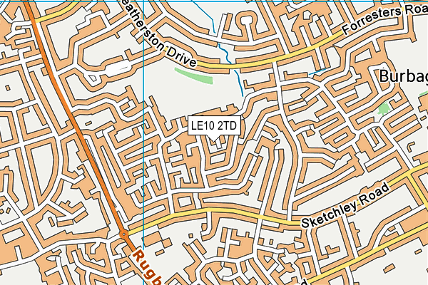 LE10 2TD map - OS VectorMap District (Ordnance Survey)