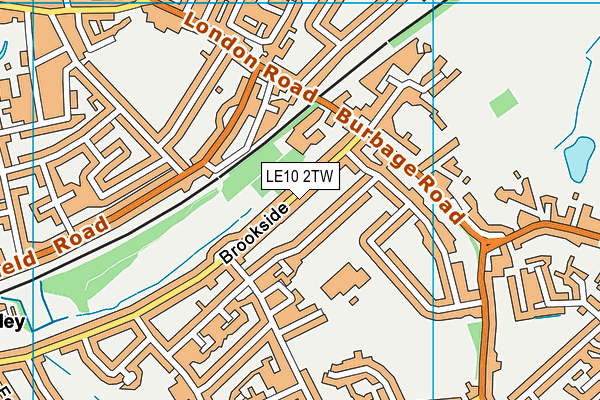 LE10 2TW map - OS VectorMap District (Ordnance Survey)