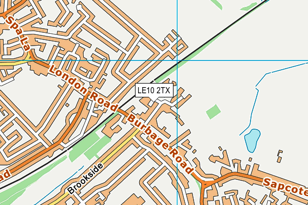 LE10 2TX map - OS VectorMap District (Ordnance Survey)