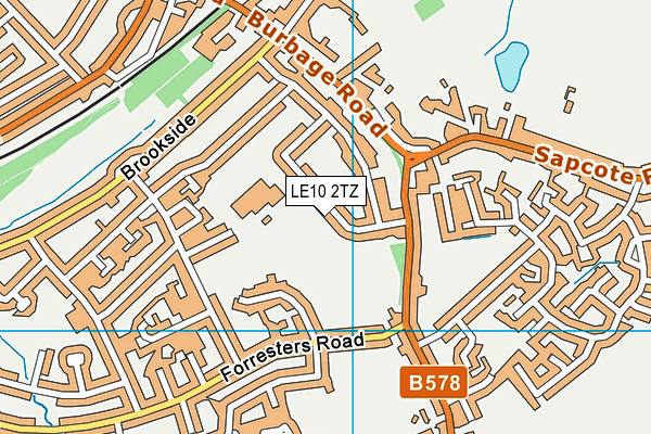 LE10 2TZ map - OS VectorMap District (Ordnance Survey)