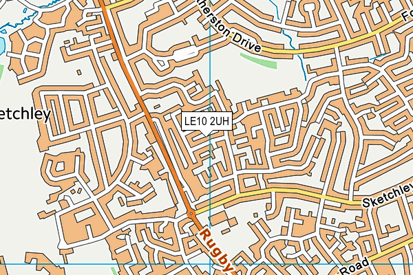 LE10 2UH map - OS VectorMap District (Ordnance Survey)