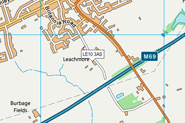 LE10 3AS map - OS VectorMap District (Ordnance Survey)