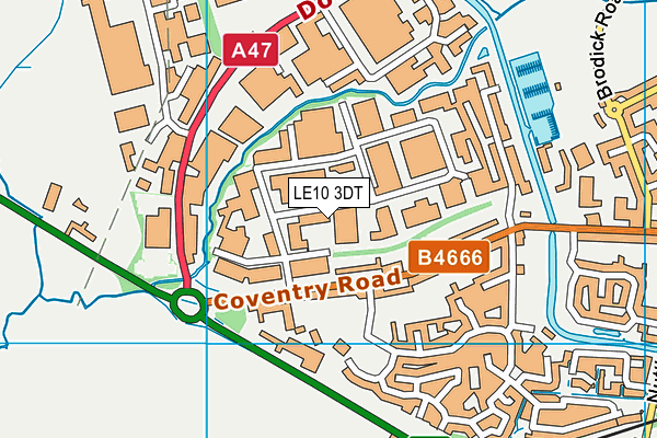 LE10 3DT map - OS VectorMap District (Ordnance Survey)