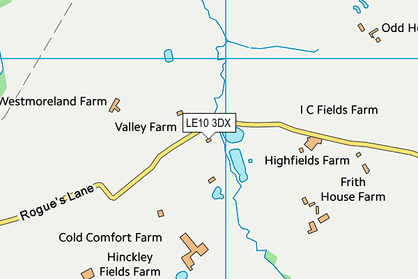 LE10 3DX map - OS VectorMap District (Ordnance Survey)