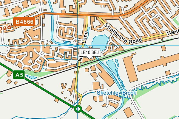 LE10 3EJ map - OS VectorMap District (Ordnance Survey)