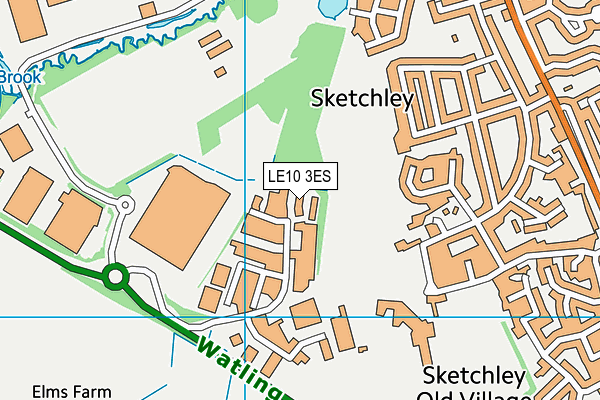 LE10 3ES map - OS VectorMap District (Ordnance Survey)