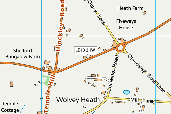 LE10 3HW map - OS VectorMap District (Ordnance Survey)