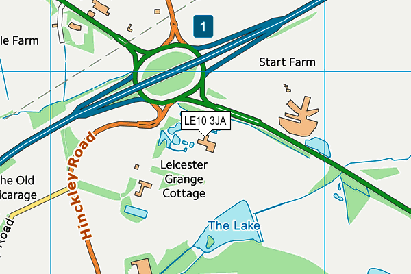 LE10 3JA map - OS VectorMap District (Ordnance Survey)