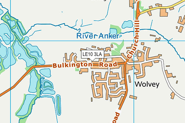 Wolvey Playing Fields map (LE10 3LA) - OS VectorMap District (Ordnance Survey)