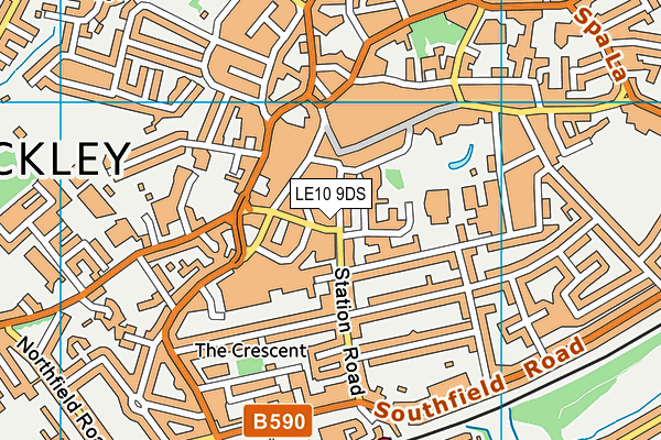 LE10 9DS map - OS VectorMap District (Ordnance Survey)