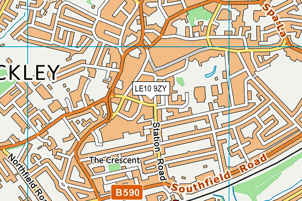 LE10 9ZY map - OS VectorMap District (Ordnance Survey)