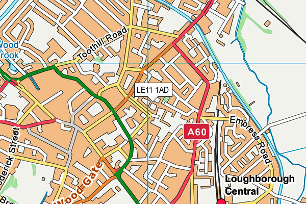 LE11 1AD map - OS VectorMap District (Ordnance Survey)