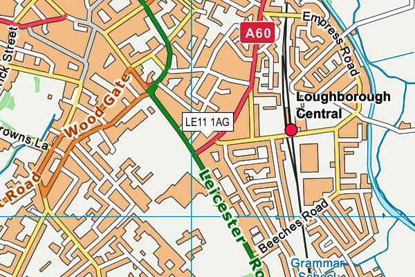 LE11 1AG map - OS VectorMap District (Ordnance Survey)