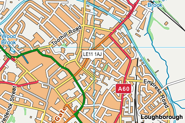 LE11 1AJ map - OS VectorMap District (Ordnance Survey)