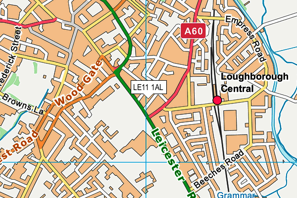 LE11 1AL map - OS VectorMap District (Ordnance Survey)