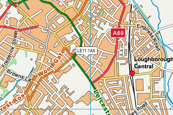 LE11 1AX map - OS VectorMap District (Ordnance Survey)