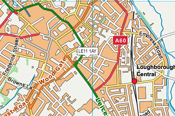 LE11 1AY map - OS VectorMap District (Ordnance Survey)