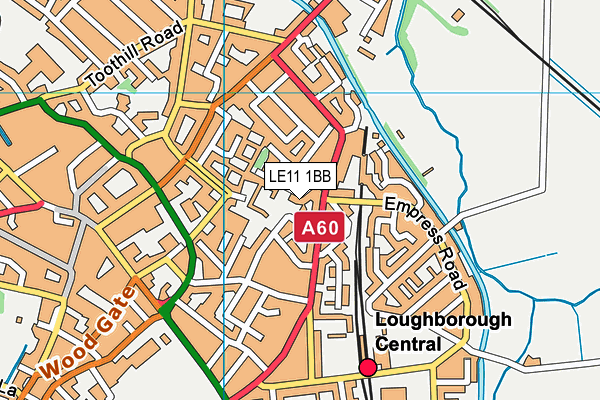 LE11 1BB map - OS VectorMap District (Ordnance Survey)