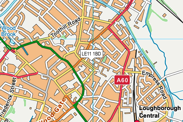 LE11 1BD map - OS VectorMap District (Ordnance Survey)